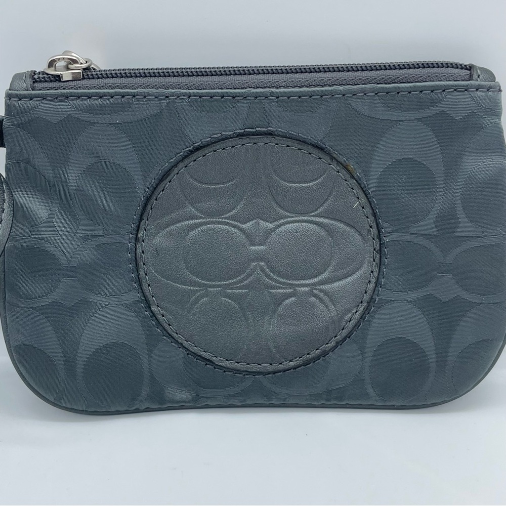 Coach Gray Monogram Wristlet Clutch